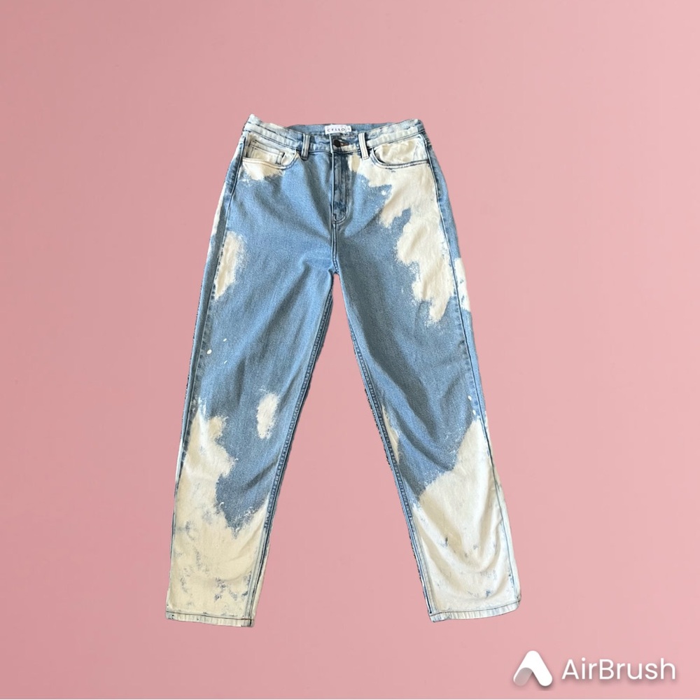 Cello High Rise Bleach Dye Mom Blue White Jean Size 11